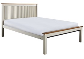 Hudson Cream And Beech Wooden Bed Frame With Low Footend - 4ft6 Double