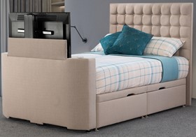 Image Classic TV Bed With Ottoman Storage - Fabric Choice - 4ft6 Double