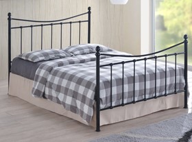 Inspire Alderley Black Gloss Metal Bed Frame - 4ft Small Double
