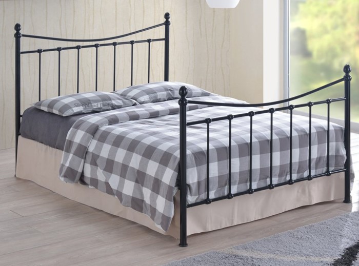 Inspire Alderley Black Metal Bed Frame, Victorian Style King Bed Frame