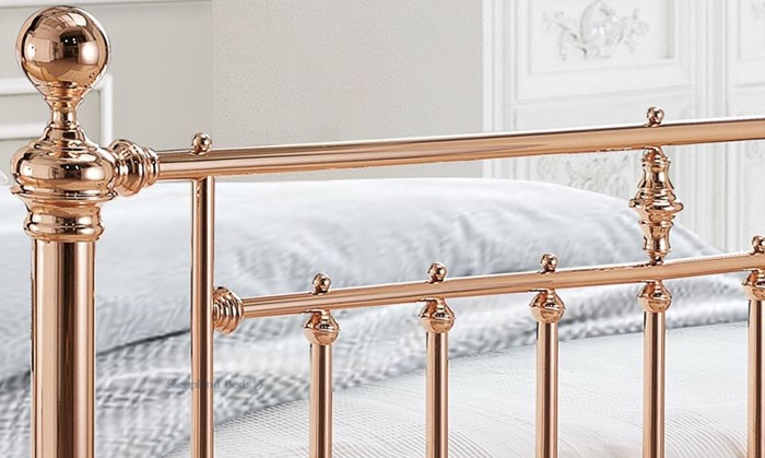 Rose Gold Inspire Alexander Bed Frame, Rose Gold Bed Frame Double