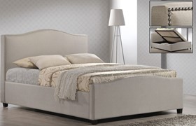 Inspire Brunswick Ottoman Storage Bed - Studded Sand Fabric - 5ft Kingsize