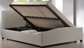 Inspire Brunswick Side Open Ottoman Storage Bed In Sand Fabric - 4ft6 Double