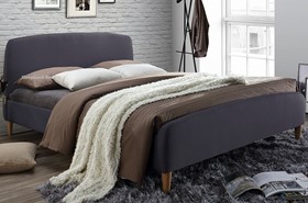 Inspire Geneva Dark Grey Fabric Bed Frame - 4ft6 Double