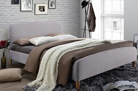 Inspire Geneva Light Grey Fabric Bed Frame - 4ft6 Double