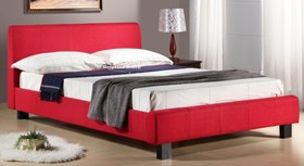 Inspire Hamburg Red Fabric Bed Frame - 3ft Single
