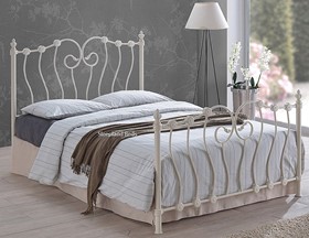Inspire Inova Ivory Metal Bed Frame - 4ft Small Double