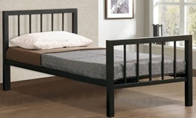 Inspire Metro Bed - Black Block Metal 3ft Single Bed Frame