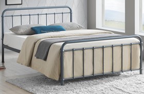 Inspire Miami Grey Metal Victorian Gaslight Style Bed Frame - Kingsize