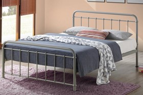 Inspire Miami Pebble Metal Bed Frame - Light Grey - 4ft6 Double
