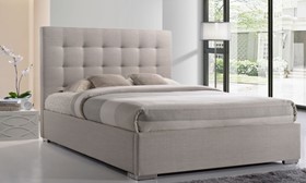 Inspire Nevada Bed Frame Upholstered In Sand Fabric - 5ft Kingsize