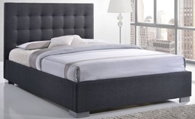 Inspire Nevada Bed Frame With Tall Headboard - Grey Fabric - 5ft Kingsize