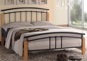 Inspire Tetras Bed Frame With Oak Posts - 5ft Kingsize