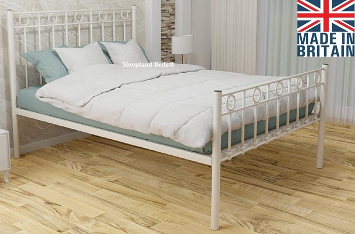 Ivory Myrtille Wrought Iron Bed Frame, High Bed Frame Vs Low
