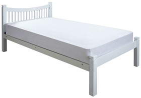 Jordan White Wooden Bed Frame With Low Footend - 4ft6 Double