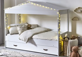 Julian Bowen Hazel Low Sleeper Bed - Storage Drawer - White - Single