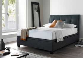 Kaydian Accent Ottoman Bed - Slate Fabric - 4ft6 Double