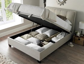 Kaydian Accent Ottoman Storage Bed In Oatmeal - 6ft Super Kingsize