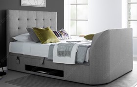 Kaydian Barnard TV Bed With Ottoman Storage - Grey - 6ft Super Kingsize
