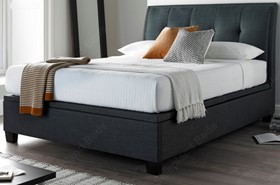 Kaydian Design Accent Slate Fabric Ottoman Storage Bed - 5ft Kingsize