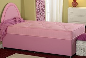 Kiddies Pink Divan Bed | 3ft Single Childrens Hypo Allergenic Divan