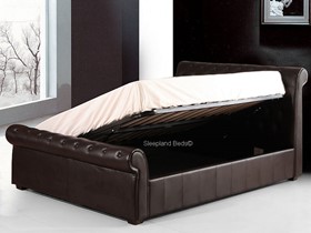 Luxury Brown Chesterfield Ottoman Bed - The Carrington - 4ft6 Double