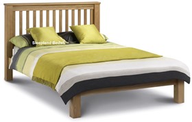 Mabrella White Oak Wood Bed Frame With Low Footend - 4ft6 Double