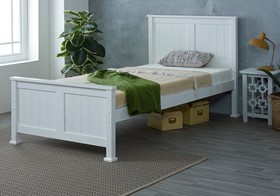 Madrid White Wooden Bed Frame - 3ft Single