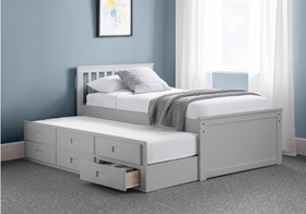 Maisie Guest Bed By Julian Bowen In Grey - Captains Bed - Single
