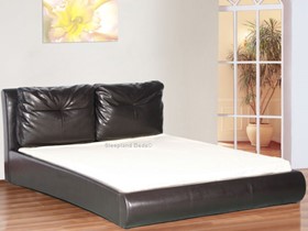 Merida Brown Faux Leather Cushion Bed Frame - 5ft Kingsize
