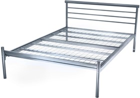 Metal Beds | Clien Contract Silver Metal Bed Frame | 4ft Small Double