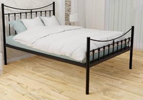 Mikana Belle Metal Bed Frame - Low Or High Footend - Ivory or Black - 4ft6 Double