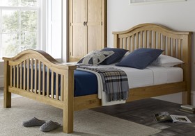 Minnesota Oak Bed Frame - Curved High Footend - 4ft6 Double