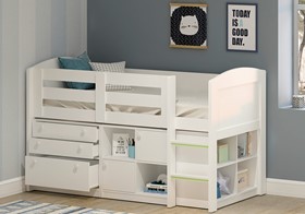 Neptune White Childrens Mid Sleeper Bed With Storage