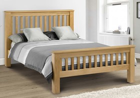 Oak Wooden Mabrella Bed Frame - Chunky Shaker Style - 5ft Kingsize