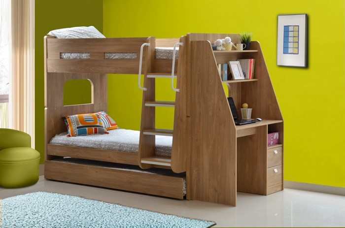 Olympic Bunk Bed With Desk And Guest, Childrens Bunk Beds With Pull Out Bed