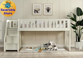 Paddington Dream White Midsleeper Bed With Staircase - Storage Stairs
