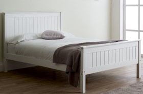 Parmone White Traditional Panelled Wooden Bed Frame - 4ft6 Double