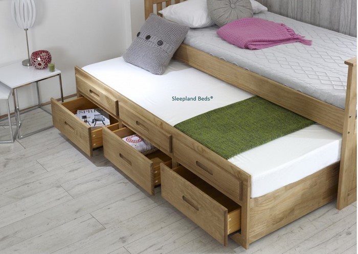 Pine Captains Amani Guest Bed With Storage, Full Size Captains Bed Frame With Headboards Egypt