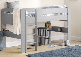 Planet Grey Childrens Midsleeper Bed With Shelves