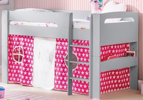 Planet Midsleeper Bed With Pink Tent - Light Grey