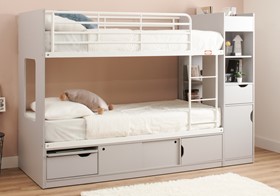 Platinum Storage Bunk Bed In Light Grey - 3ft Single