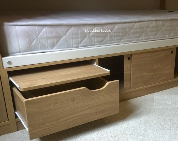 Platinum Storage Bunk Beds In Oak, Bunk Bed With Storage Under