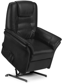 Privia Lift and Recliner Armchair - Black Faux Leather - Motorised