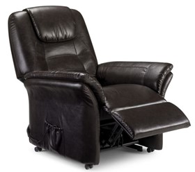 Privia Rise Recline Armchair - Brown Faux Leather - Electric Recliner