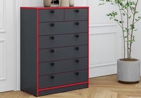 Red And Grey Chest Of Drawers