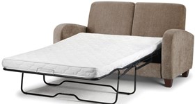 Rivio 2 Seater Mink Chenille Fabric Sofa Bed With 4ft Foam Mattress