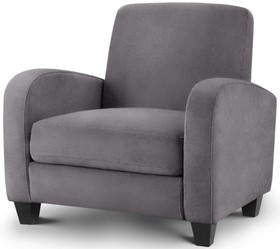 Rivio Grey Fabric Armchair - Upholstered In Soft Touch Chenille