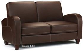 Rivio Two Seater Brown Faux Leather Sofa