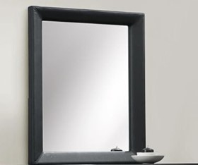Rossi Black Faux Leather Mirror